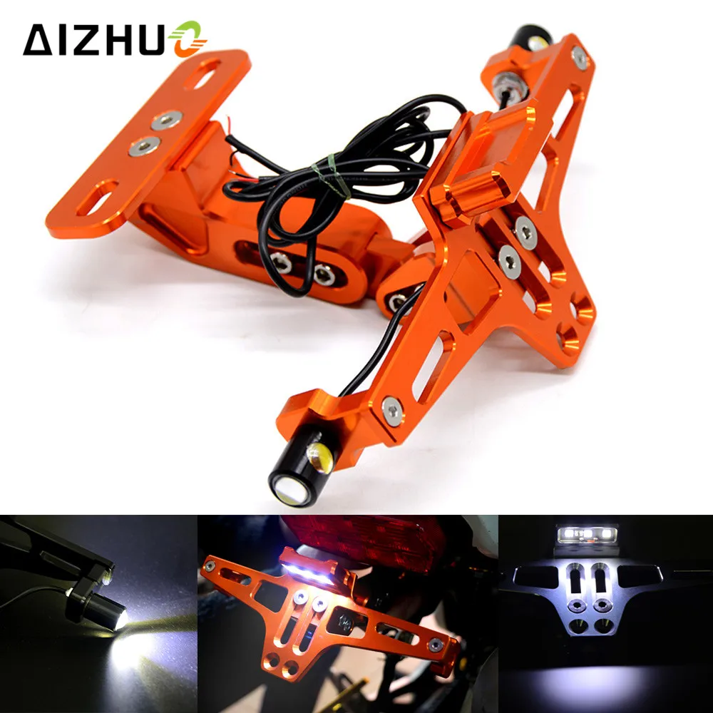 

Motorcycle Licence Plate Holder Frame Number Plate Led Light 1190 Adventure DUKE 125 200 390 690 1290 Super Duke R Rc125 690smc