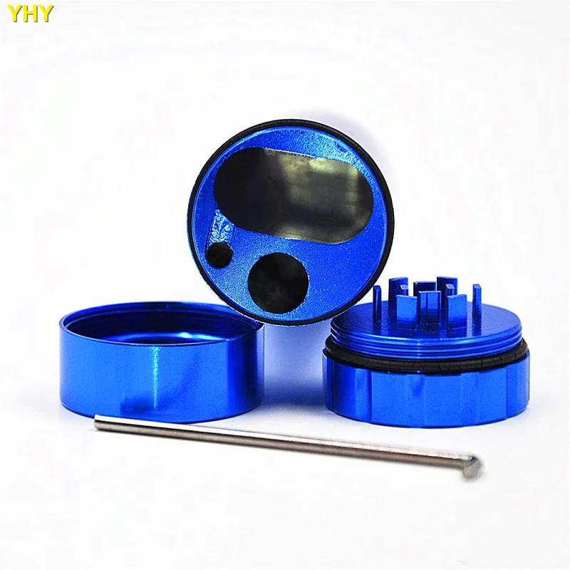 Dugout with grinder Cigarette Case Holder Aluminum Pocket Composite Cigarette Case05