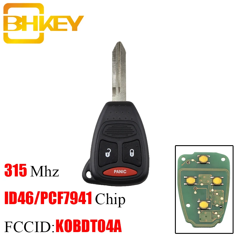 BHKEY KOBDT04A 2 + 1 3 кнопки Автомобильный Дистанционный ключ для Jeep Grand Cherokee Chrysler 300 315 МГц