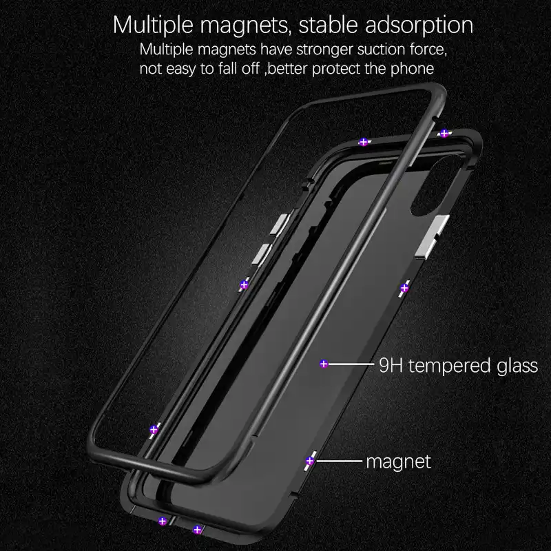 2018 Магнитная Стекло чехол для телефона huawei P20 Lite Pro Металлический футляр бампера