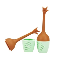 Funny Hand Gestures Tea Infuser Black Tea Strainer Silicone Loose Leaf Herbal Spice Holder Tea Brewing Tools Tools Accessories