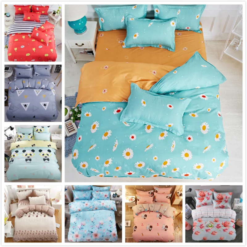 

3/4 pcs Bedding Set Adult Kid Child Bed Linen Single Full Double Queen King Big Size Quilt Comforter Duvet Cover 180x220 220x240