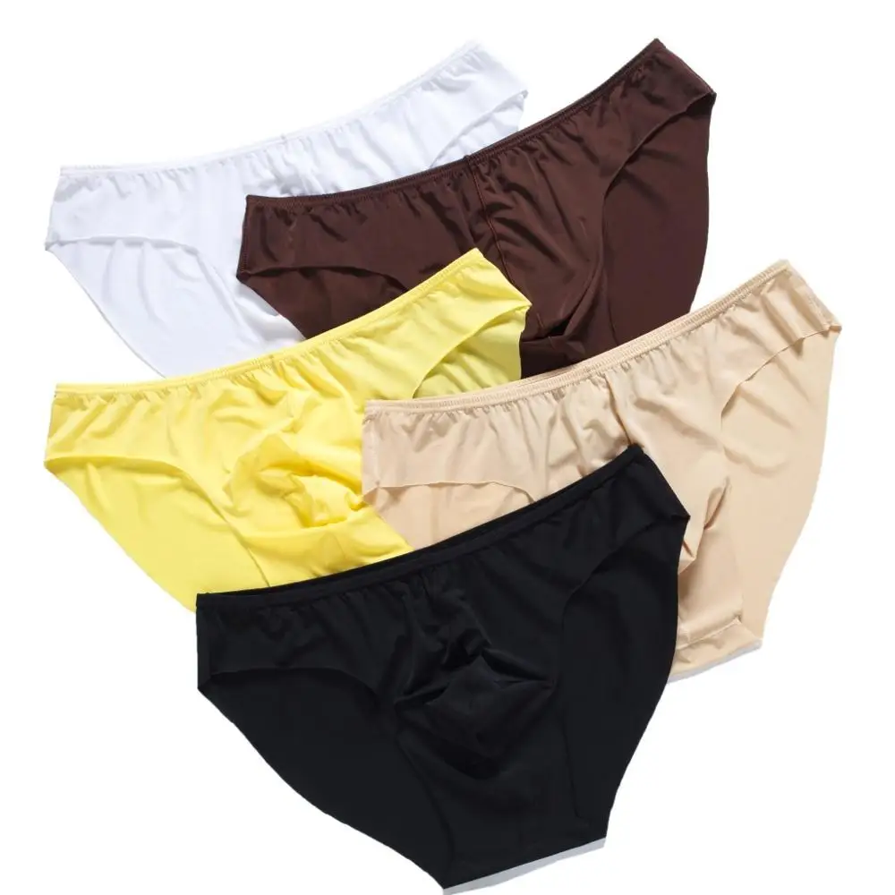 

Men's Briefs Soft Breathable Silk Sexy Underwear Men's Hot Hips UpUltra-thin Transparent Jockstrap Sexy Colorful Undies Cueca