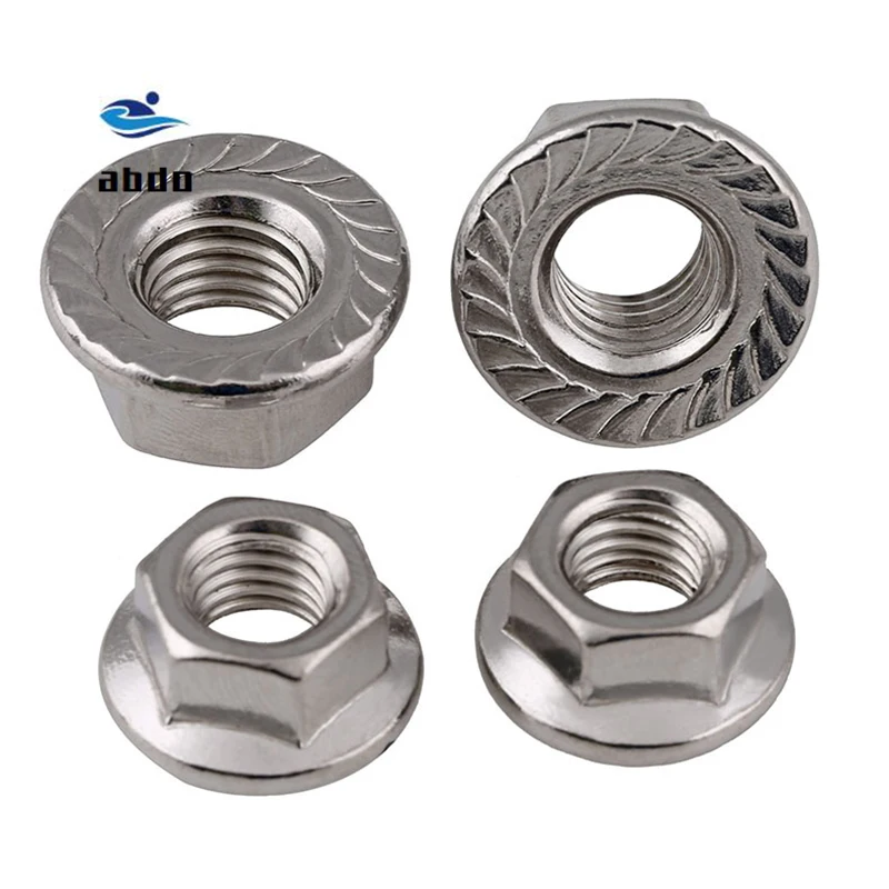 

M3 M4 M5 M6 M8 M10 M12 M14 M16 Metric Thread Hex Flange Nuts DIN6923 Stainless Steel SS304 Sets Durable Wholesale 2017