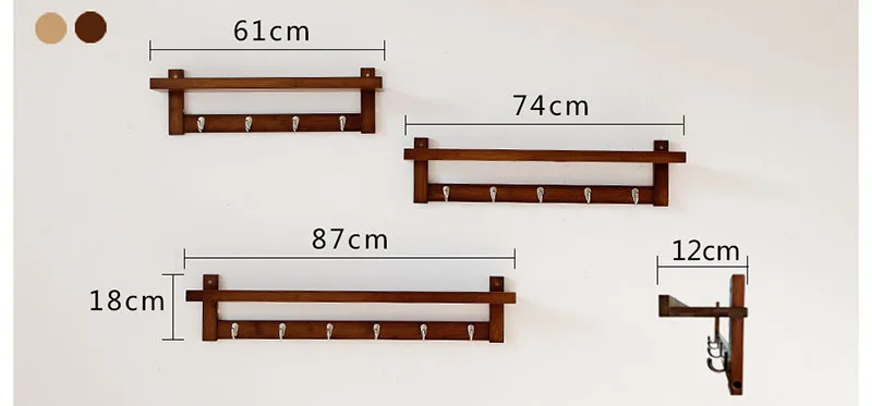 Actionclub бамбуковые настенные стеллажи для хранения DIY деревянная полка для хранения вещей с крючками креативный домашний декор настенная одежда подвесная полка 1 шт