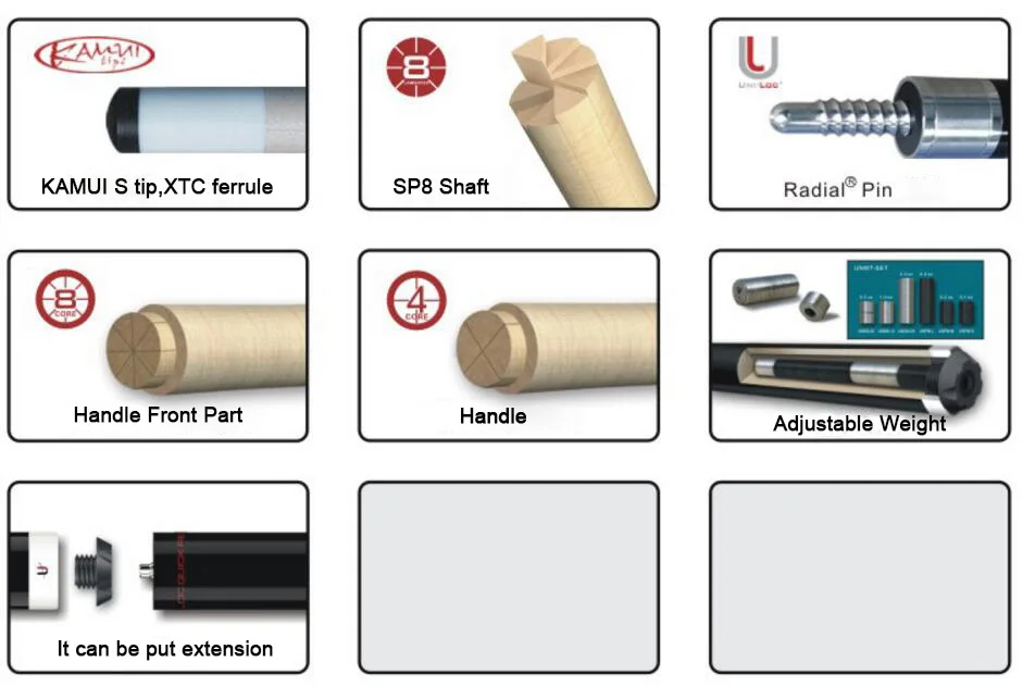 Новое поступление универсальный скульптура бассейн Кии Stick Kit бильярдный 12,75 мм Совет прочный Professional UN111-2 Ebony Ручка черный 8 2019