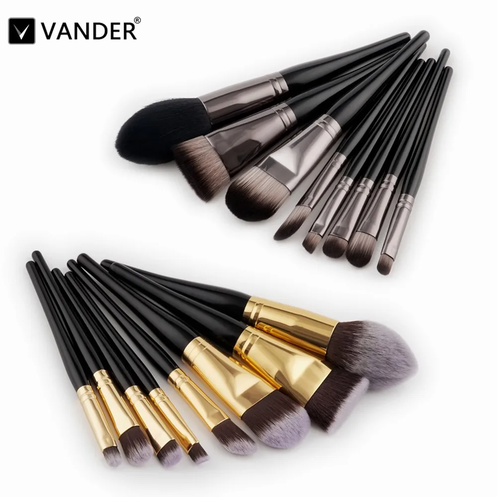 

Vanderlife 8 PCS/set Pro Makeup Brushes Soft Synthetic Hair Fiber Cosmetic Complete Foundation Blending Wooded Handle Eye Kit