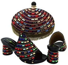 2016 italienische Schuhe Mit Passender Tasche Qualität Italien Schuh Und Tasche set Für hochzeit und partei, freies Verschiffen balck!! HJT1-2