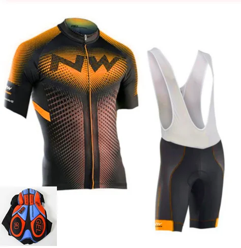 NW NORTHWAVE летние мужские велосипедные Джерси с коротким рукавом комплект дышащий детский нагрудник шорты велосипедная одежда гелевая Подкладка одежда - Цвет: Cycling set