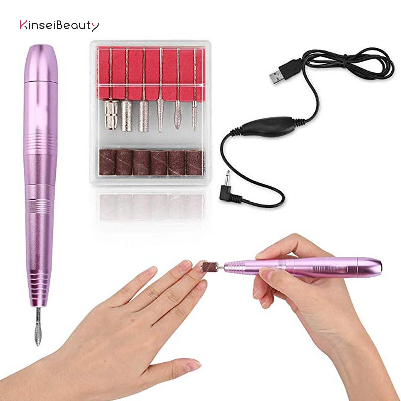 

USB Plug Electric Nail Drill Machine Pen Professional Portable Nail File Grinder Manicure Pedicure Tools for Polishing Nails Bit