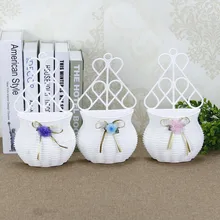 Пластиковая белая ваза для цветов, дизайнерская корзина для цветов, контейнер для цветочных растений, вечерние украшения для дома, свадьбы, сделай сам