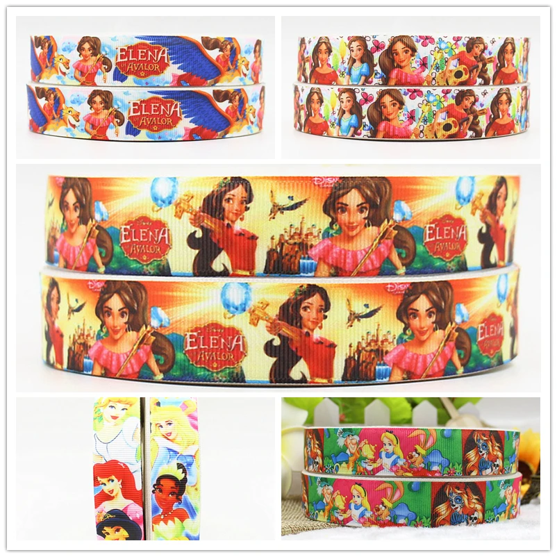 

Q&N ribbon 10 yards 22mm 160726044 princess printed grosgrain ribbons DIY handmade webbing for hairbows
