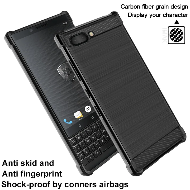 IMAK Для BlackBerry Key2 чехол Vega из углеродного волокна Противоударная мягкая Задняя накладка чехла из ТПУ для BlackBerry Keytwo