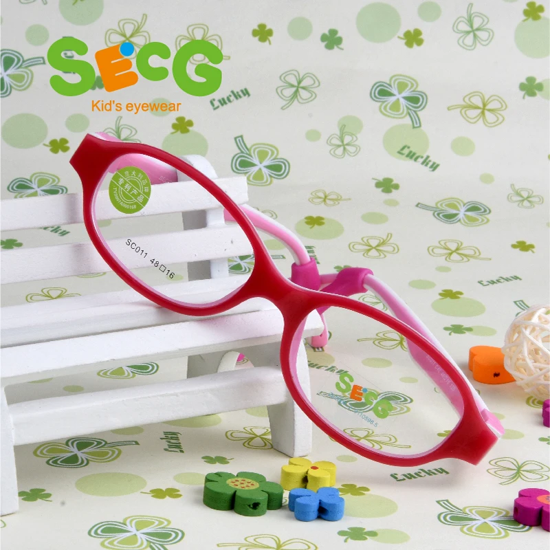 SECG TR90 сверхлегкие Мягкие гибкие защитные очки для детей, оптические очки, резиновые очки для мальчиков и девочек с резиновой лентой