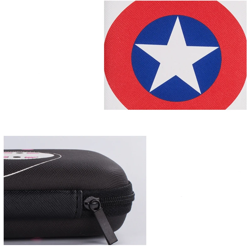 Чехол для хранения наушников с милым рисунком Marvel, наушники аниме, USB кабель, органайзер, сумка, портативная, для путешествий, с замком-молнией, сумки для хранения