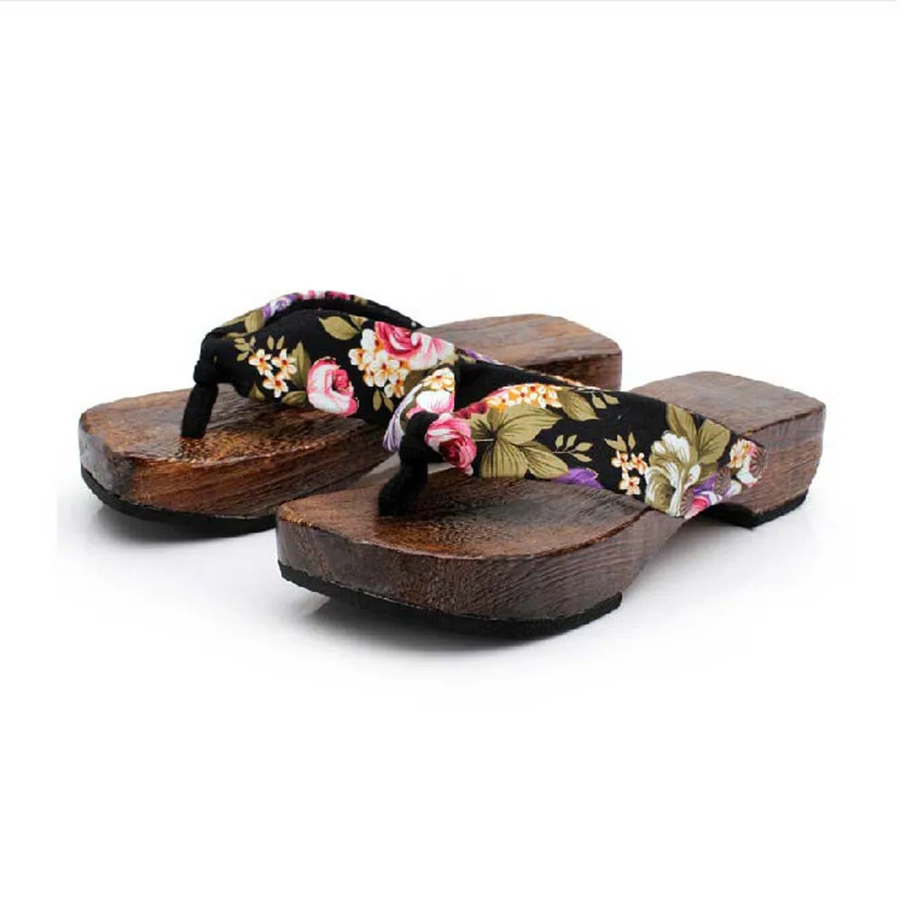 

Summer Wood Platform Shoes Women fashion 2019 Clog Wooden Slippers Flip Flops chaussures femme