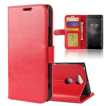 

30pcs/lot free shipping R64 Wallet Leather Stand PU+TPU Cover Case with card slot For Sony Xperia XA2 Plus XZ3 XZ2 XZ2 Compact