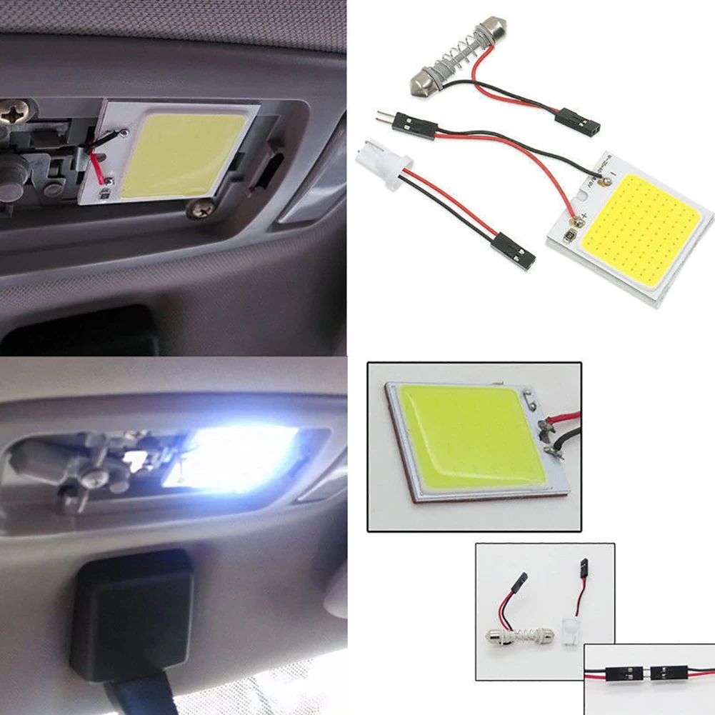 1Pc Universal White 48 SMD COB LED 4W 12V Car Interior Panel Light Lamp