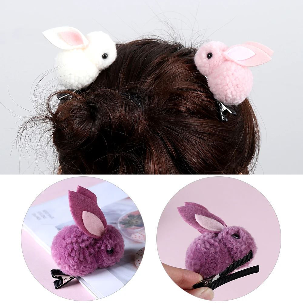 Корейские милые девочки плюшевые кролики заколка для волос женская канатная Резиновая лента конский хвост держатель 3D Животные детские заколки аксессуары для волос
