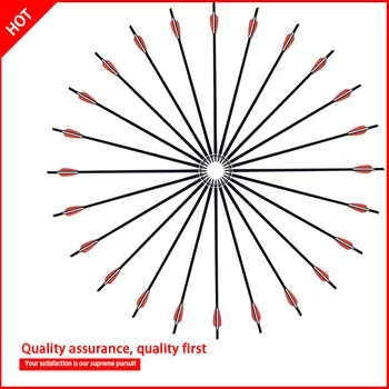 

24pcs hunting shooting 22 inch crossbow arrow mixed carbon w/ nice feather and changeable arrowhead