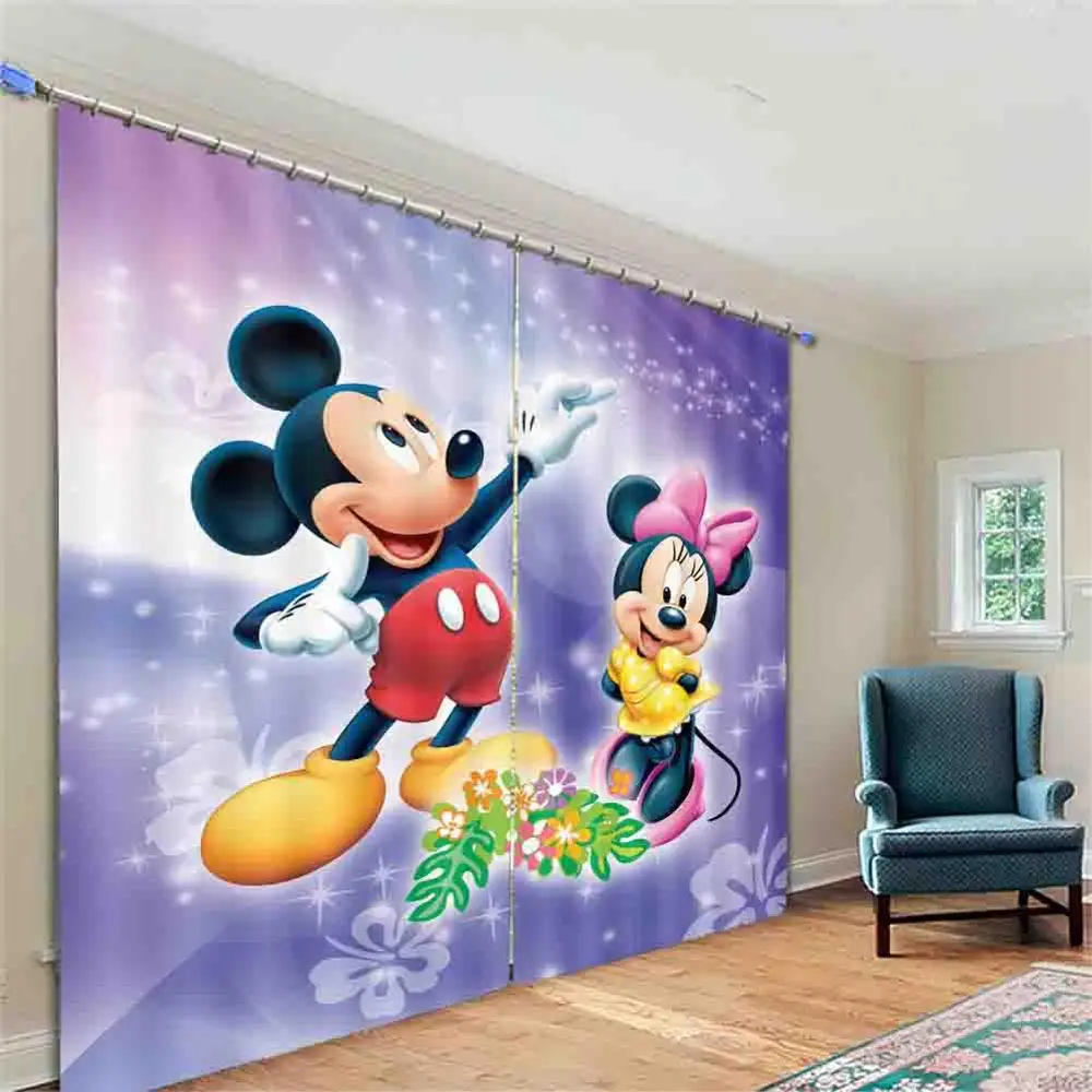 

Dream mickey 3D Window Curtains Living Room bedroom Drapes Rideaux factory Customized size shower Shading cloth