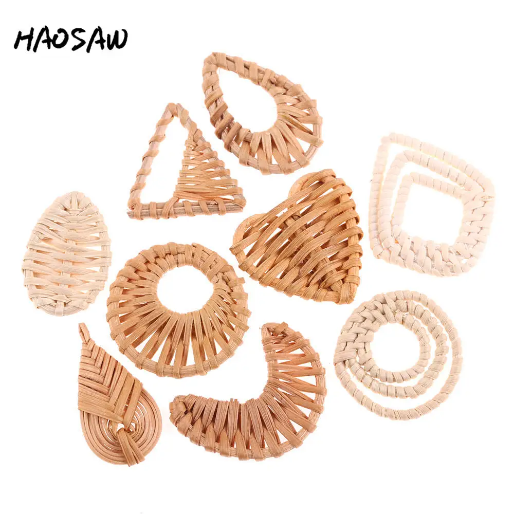 

HAOSAW Choose 6Pcs/Lot Natural Rattan Handmade Jewelry/Shape For DIY Accessories Making/Jewelry Findings/Components/Handmade