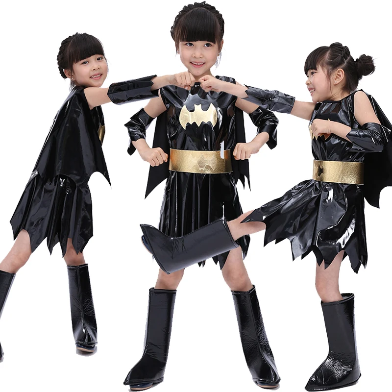 

Free shipping 2016 new girls Batman costumes performance clothing children's cosplay costumes, role playing dance clothing