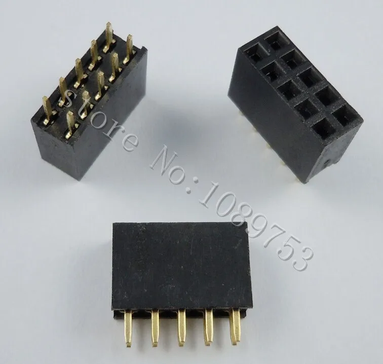 

50pcs 2x5 Pin 2.54mm Double Row Female Pin Header 10P PCB Socket Connector