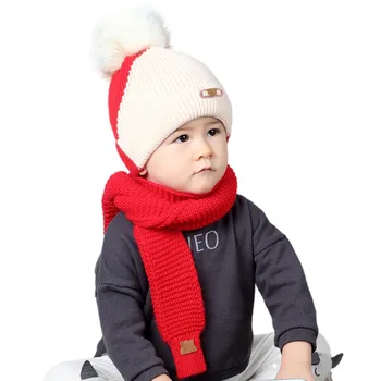 

Winter Warm Sets Newborn Baby Girls Boys Knitted Solid Scarf And Hat Set Crochet Infant Toddler Keeping Warm Set