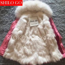Free shipping 2016 New Women Winter Pink Jacket Coats Thick Parkas Plus Size Real Raccoon Fox