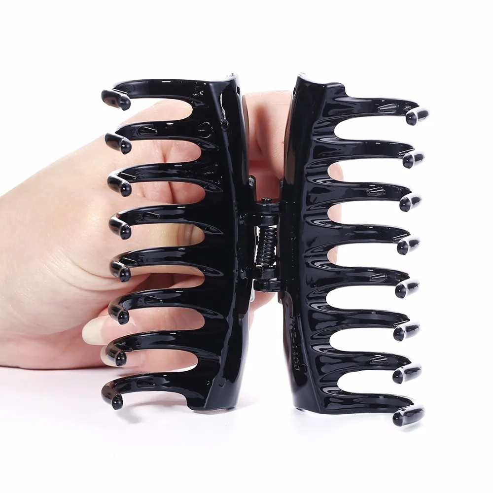 Large Hair Claws Simple Strong Crab Hair Clips Clamp Black