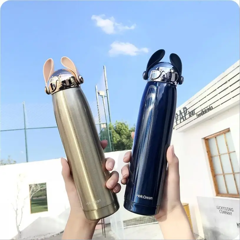 

New Creative Stainless Steel Cool Dog Thermos Thermal Insulation Cup Vacuum Flask Outdoor Drinking Water Bottle