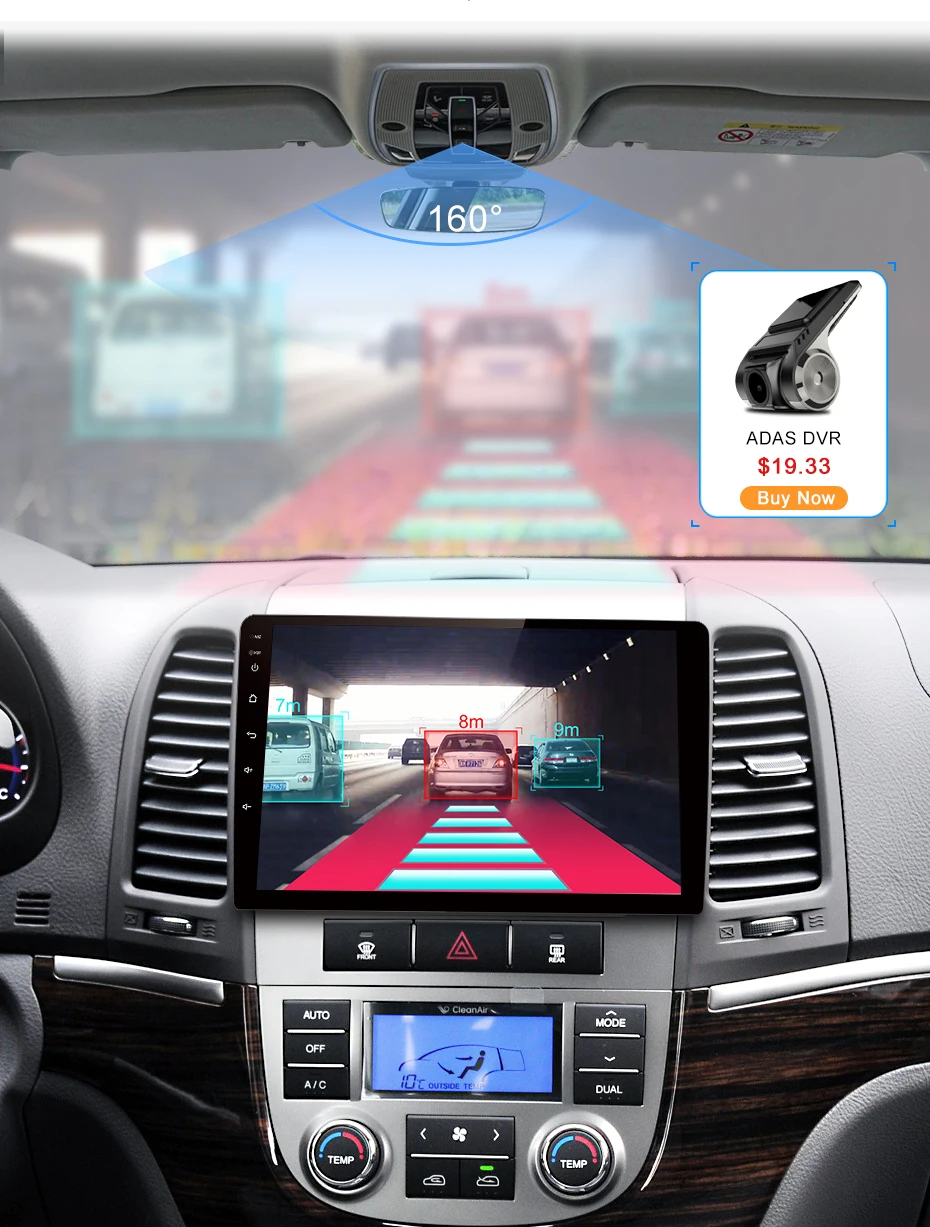 Junsun 2G+ 32G Android 8,1 для hyundai Santa Fe 2006-2012 Авто 2 din Радио стерео плеер Bluetooth gps навигация нет 2din dvd