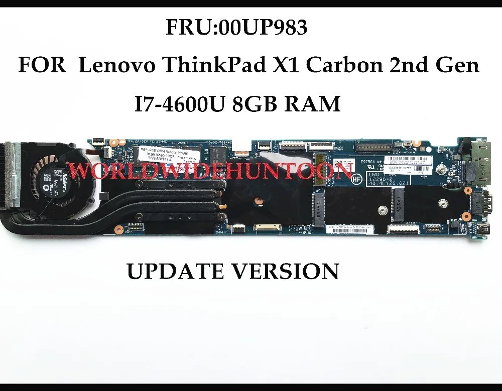 for Lenovo X1 Carbon 2nd Gen Motherboard i7-4600 8GB 12298-2 00UP983 New Version