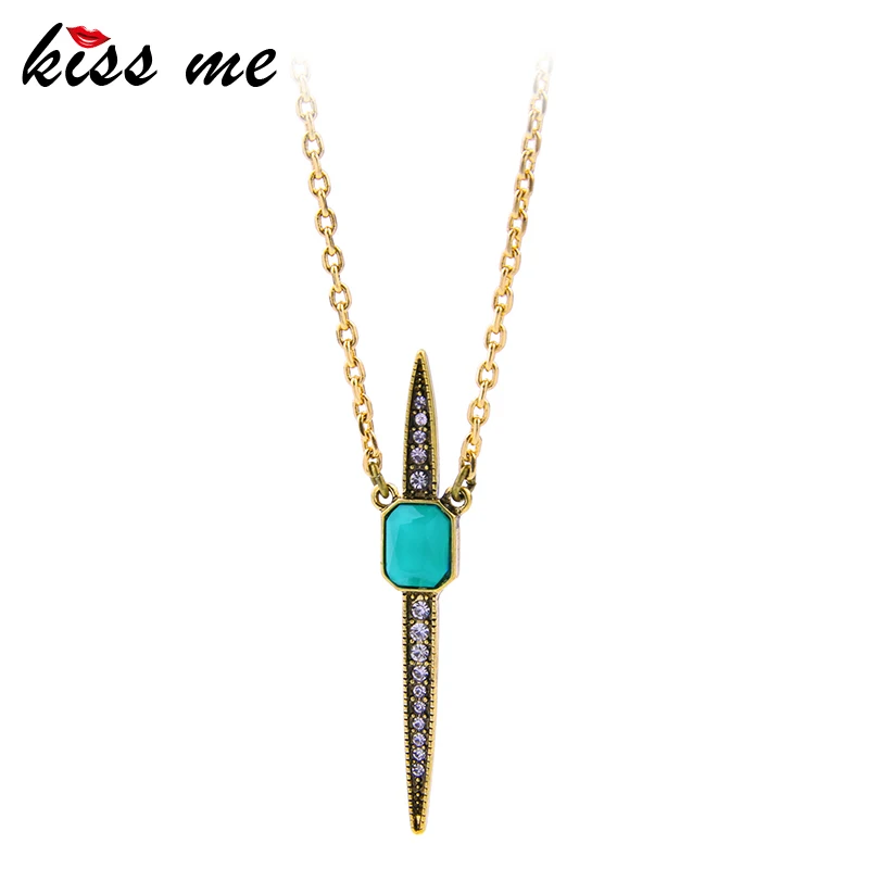 

KISS ME Simple Fashion Short Pendant Necklace Gold Color Chain Alloy Vintage Jewelry Accessories 2017
