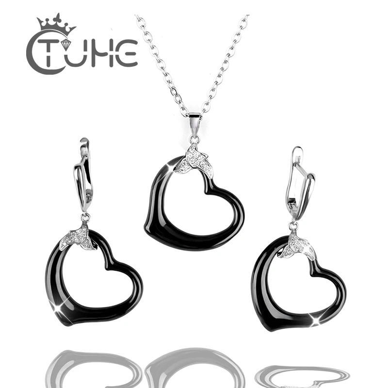 Комплект женских ювелирных изделий из сережек и подвесок с фианитами|pendant set|brand