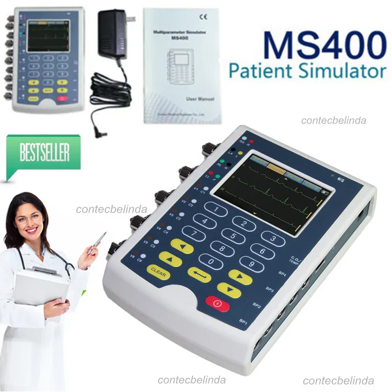 Мультипараметрический симулятор CONTEC MS400 12-ведущий ЭКГ реле температура цифровой