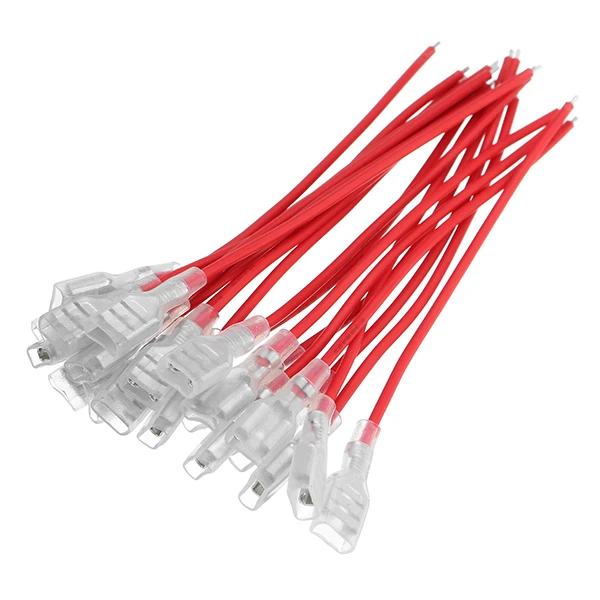 

20pcs 18AWG 6.3mm Terminal Connector Spade Crimp Terminals Wire Single Head