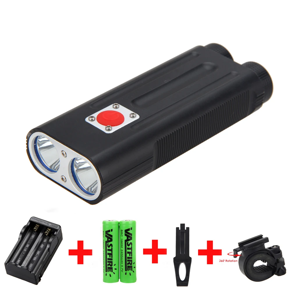 

7 Modes 1000 LM XM-L T6 LED 2 in 1 Flashlight Head Torch Bicycle Lamp Battery Set