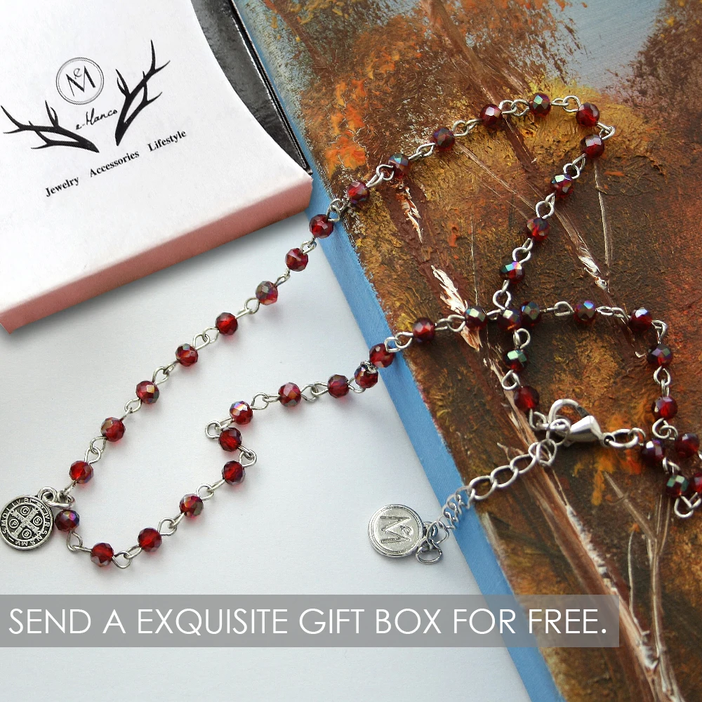 eManco 4 Crystal Beads Choker Necklace Simulated Pearl Beads Chain Necklace Mutil Color Alloy Pendant Bohemia Gift For Woman