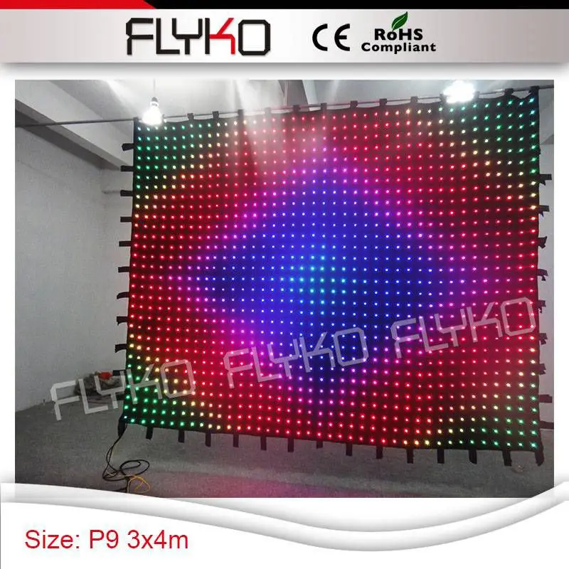 Hot sexy girl video flexible led video curtain P9 3*4m