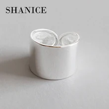 SHANICE, 925 пробы, серебряное, шикарное, стильное, Открытое кольцо для женщин, большие, гладкие, широкие, для лица, кольца для женщин, в стиле панк, Bijoux Femme