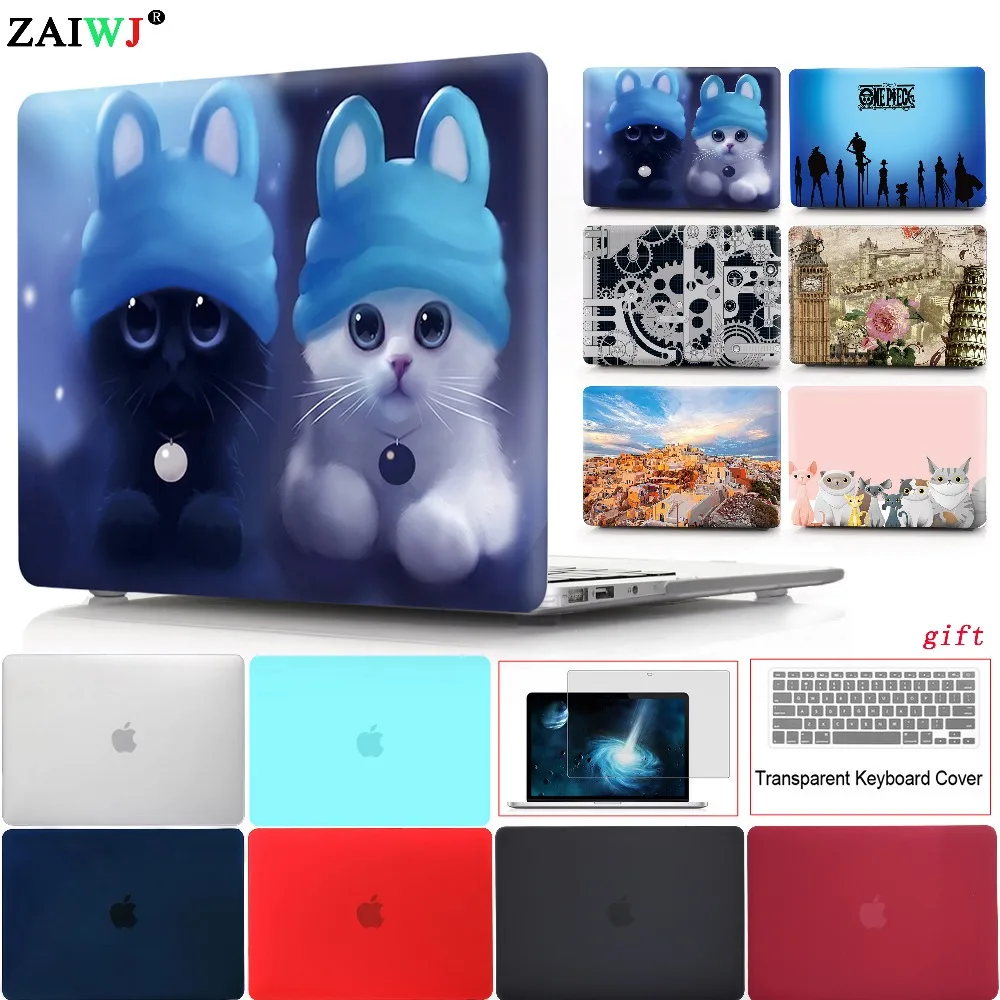 

New Laptop Case For Apple MacBook Air Pro Retina 11 12 13 15 for Mac book Pro 13.3 15.4 inch with Touch Bar ID + Keyboard Cover