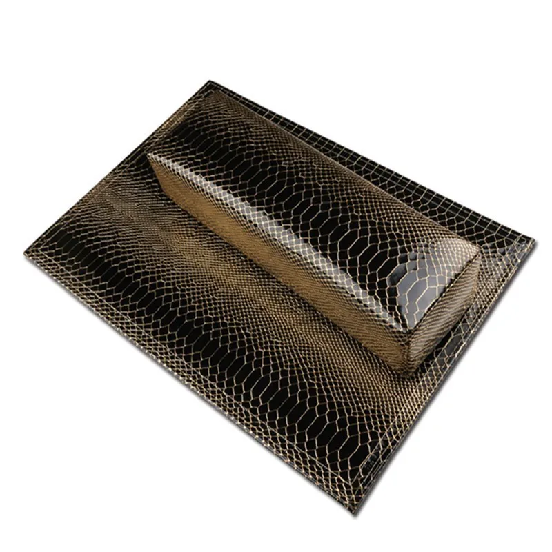 

1Set Nail Art Snake Skin Table Pad Hand Pillow PU Snake Printing Pillow Holder Arm Rest Cushion Salon Manicure Tool