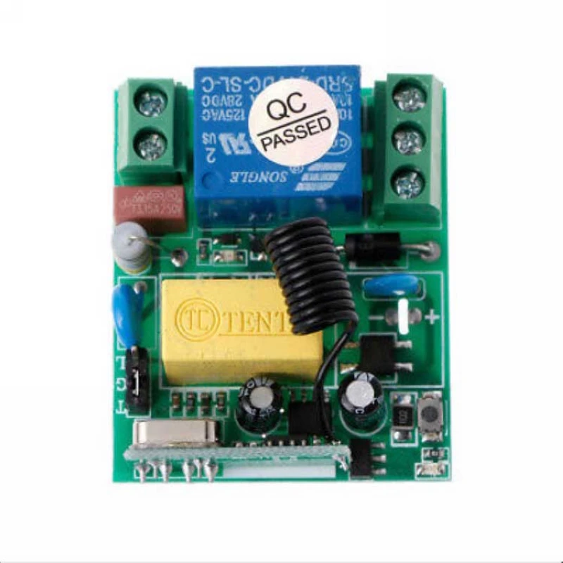Mayitr DC 12V 1CH Wireless Remote Control Switch Receiver Module With 433MHz Remote Control Transmitter 2 Buttons High Quality