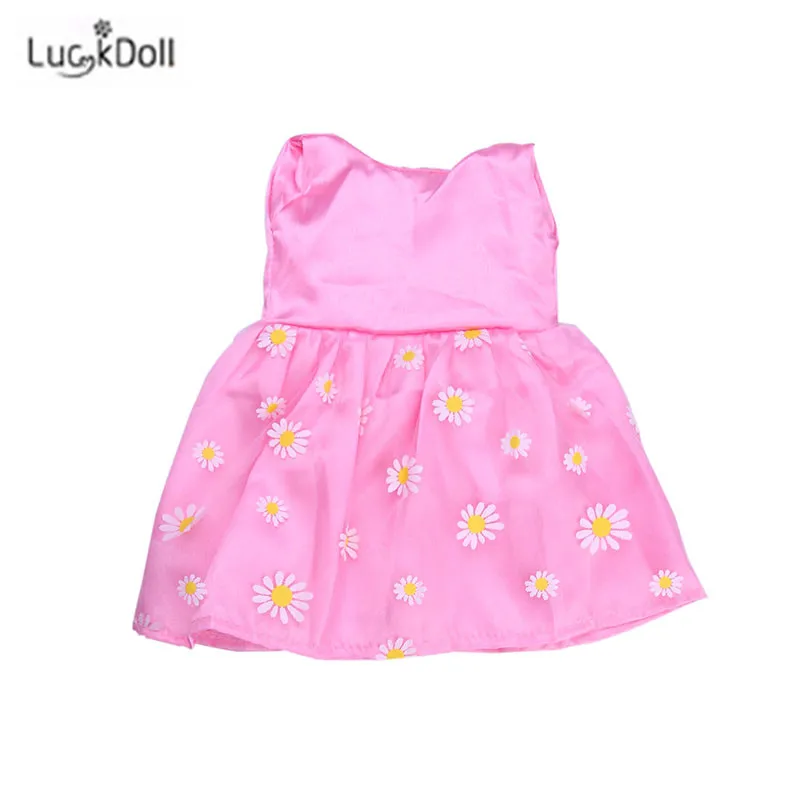 LUCKDOLL модное летнее розовое платье подходит 18 дюймов Американский 43 см детская кукла одежда аксессуары, игрушки для девочек, поколение, подарок на день рождения - Цвет: n1141