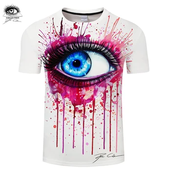 

Pink by Pixie cold Art 3d Eye T shirts Men T-shirts Fashion Tops Short Sleeve Tees Round Neck T shirts Funny Camiseta ZOOTOP BEA