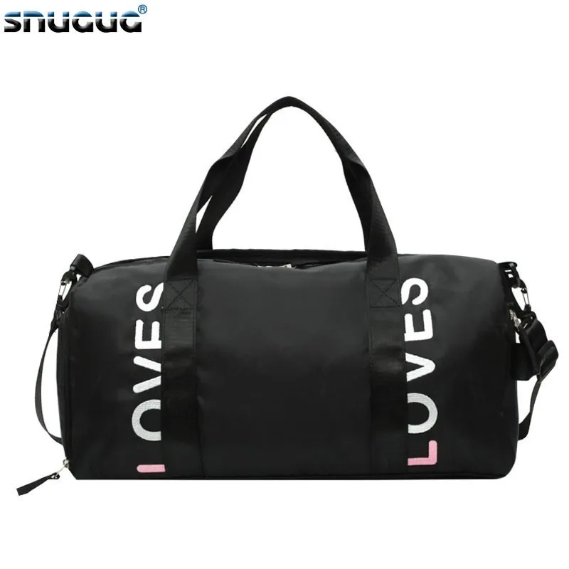 

SNUGUG Zipper Women Shoulder Bag Nylon Large 2019 Organizer Clothing Bag Waterproof Fitness Bag For Gym Men Travel Crossbody Bag