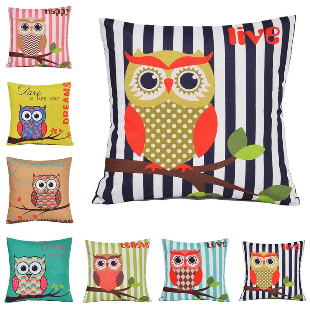 45x45 سنتيمتر الكرتون البومة غطاء وسادة مطبوعة غطاء رمي كيس وسادة سيارة مكتب المنزل مقعد أريكة غرفة المعيشة الزخرفية 45x45 سنتيمتر الكرتون البومة غطاء وسادة مطبوعة غطاء رمي كيس وسادة سيارة مكتب المنزل مقعد أريكة غرفة المعيشة الزخرفية