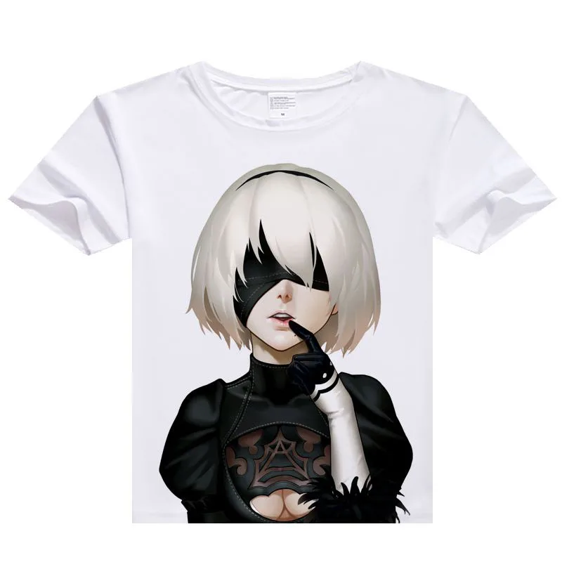 

NieR:Automata No.9 Type S No.2 Type B YoRHa T shirts Hot Game 2B print T-shirts Casual summer Tops White Shirt